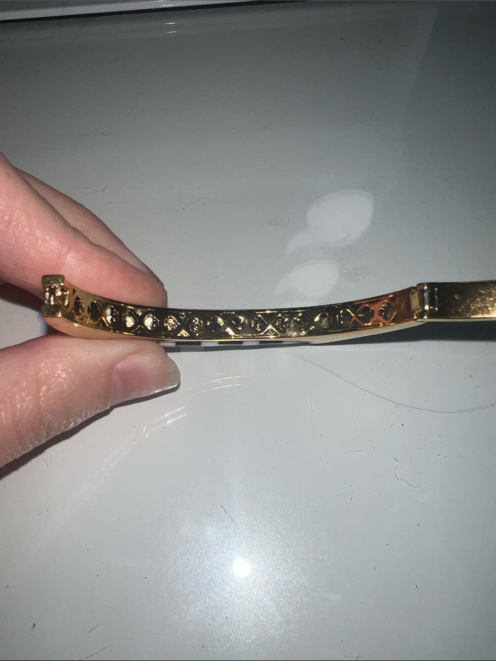 Kate spade Gold Black and White Enamel Bangle Bracelet - Picture 5 of 6
